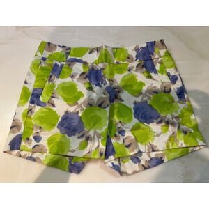 J.‎ Crew floral purple lime shortsSize 0 side zipper summer spring